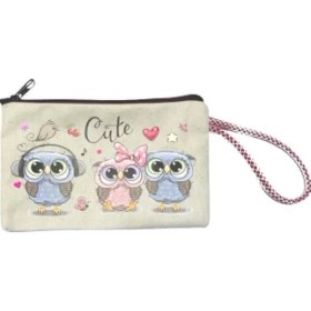Resim Atekder Cute Baskılı Ham Bez Cüzdan 18X12 Cm. 