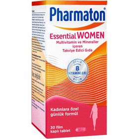 Resim PHARMATON Essential Women Biotin, Demir, Vitamin B, Multivitamin ve Mineraller 30 Tablet 