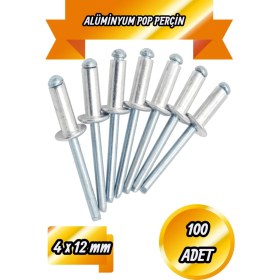 Resim BRATİ HAND TOOLS 4X12 Pop Perçin Alüminyum Pop Perçin 100 Adet 