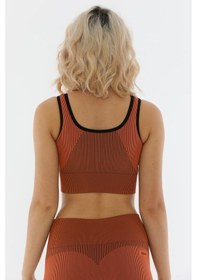 Resim Maraton Active Slimfit Kadın Bisiklet Yaka Kolsuz Spor Bakır Bra 813055-Bakır 