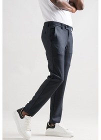 Resim Ecer Slimfit Bitik Kareli Boru Paça Kışlık Erkek Kumaş Pantolon 001 