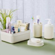 Resim Kosova BNY-001 Akrilik Plastik 4lü Banyo Seti Krem 