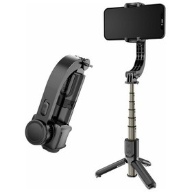 Resim Cbtx L08 Mini Selfie Stick Gimbal Stabilizer Akıllı Telefon İçin Katlanabilir Tripod, İphone Android İçin Bluetooth Uyumlu Uzaktan Kumanda - Siyah 