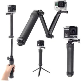 Resim Coverzone Aksiyon Kamera Monopod Çubuğu Stand Mini Tripod 3in1 3 Farklı Kullanım 