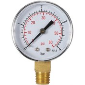 Resim Padalink 50mm Havuz Filtresi Basınç Göstergesi - 0-60psi/0-4bar Ölçüm, 1/4" Npt Bağlantı, Taşınabilir Metal Manometre 