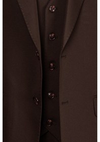 Resim İlayda Emir Luxury, İtalyan Kesim, Slim Fit, Blazer, Erkek Takım Kahverengi 
