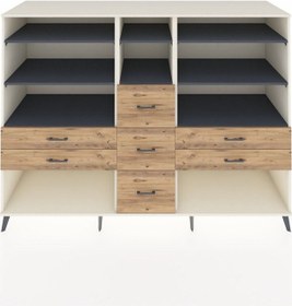 Resim Kronos Dolap 8 Raflı 7 Çekmeceli 220x59x163 Aytaşı-antrasit/çam Aytaşı-antrasit/çam 