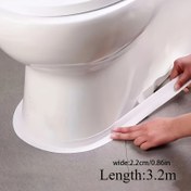 Resim 1 adet süper yapışkan su geçirmez beyaz kendinden yapışkanlı mühürleme bandı, PVC malzeme, mutfak, banyo, tuvalet, ev aletleri, ev eşyaları için dikişsiz sızdırmazlık şeridi | Dayanıklı sızdırmazlık şeridi, banyo sızdırmazlık şeridi boyutu 2.2x3.2cm 