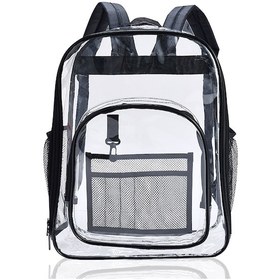 Resim Xindoker Su Geçirmez Şeffaf Büyük Kapasiteli Pvc Seyahat Sırt Çantası Siyah Mor 