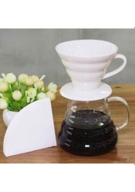 Resim Epinox FSB-2 Seramik Kahve Demleme Dripper Beyaz 