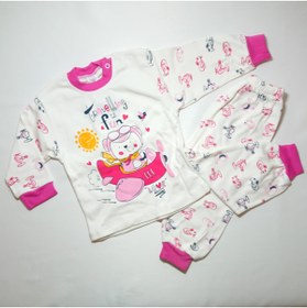 Resim Lila Beyaz Bebek Takımı Pijama 