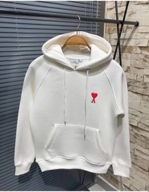 Resim Tua Moda Unisex Kapşonlu Baskılı Sweetshirt - Beyaz Beyaz 