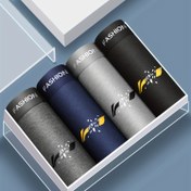 Resim 4'lü Erkek Spor İç Çamaşırı, Yüksek Esnek Polyester-Spandeks Örgü Kumaş, Rastgele Baskılı Tasarım ile Casual Spor Boxer Briefs 
