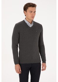 Resim U.s. Polo Assn. Erkek Antrasit Melanj Kazak /triko 50313668-vr081 Antrasıt Melanj 