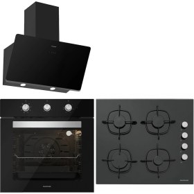 Resim Silverline Ankastre Set Siyah Cam ( BO6503B01 - CS5335B01 - Soho ) 