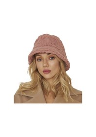 Resim Kadın Teddy Bucket Kova Şapka Pembe Renkli 
