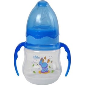 Resim Bambino PP Geniş Ağızlı Kulplu Biberon-Mavi 150 ML 
