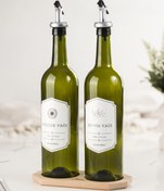 Resim EWs Bambu Standlı 2'li 750 ml Zeytinyağı & Sıvı Yağ Şişesi & Yağlık Sirkelik Seti (DAMLATMAZ) 