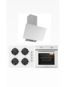 Resim Esty Silverline 3481 5335 6601W04 Karma Cam Ankastre Set Beyaz 