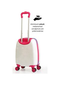 Resim G&d Polo Suitcase Gedox Kids Pembe Beyaz Unicorn Desenli Kız Çocuk Valizi 152 