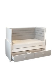 Resim Patiko Furniture Swing 2 Çekmeceli Mdf Çıtalı Beşik (60x120) 