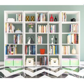 Resim Nurmobilya Nur Mobilya 5' Li Arkalıksız Model Kitaplık 3 Renk 