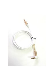 Resim electroon 3,5mm Stereo Gold Beyaz Silikon Aux Kablo 1mt 