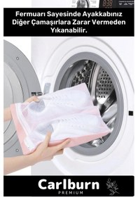 Resim Premium Serisi Özel Fermuarlı Koruyucu Leke Çıkartıcı Ayakkabı Çamaşır Yıkama Torbası Filesi 2 Adet 