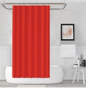 Resim Zethome Banyo Perdesi 0010 Kırmızı Tek Kanat Duş Perdesi 1x180x200 Halka Hediyeli Duşakabin Perdesi 