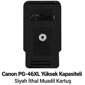 Resim Canon Pixma E474 / Pg-46xl Siyah Yüksek Kapasite Tıpalı İthal Uyumlu Dolabilen Kartuş 