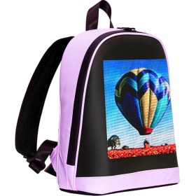 Resim Mini Smart Bag Mor LED Ekranlı Sırt Çantası, Motorcu Çantası 