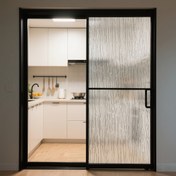 Resim 1 Rulo Şelale Cam Filmi - Statik Yapışkan Gizlilik Cam Sticker Modern Dalga Deseni ile, Ev ve Ofis Dekoru için Dokulu Tasarım, Yatak Odası, Balkon, Banyo için İdeal, Banyo Gizlilik Çözümü | Modern Dekor Eşyası | Vinil Malzeme 