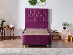 Resim Niron Yatak Violet Tek Kişilik Mor Baza + Başlık 80 x 180 cm 