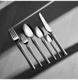 Resim Nehir Marbella Sade 12 Kişilik 72 Parça Kutulu Çatal Kaşık Bıçak Takımı Gümüş 