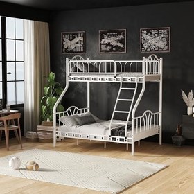 Resim Ranza İmaj 3 lü Ebeveyn Yatak Odası Yazlık Misafir 3 Kişilik Metal Ranza (90x200 + 140x200) 