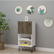 Resim Lullaby Afra Mini Konsol Etajer Dresuar Ceviz Beyaz Mdf 