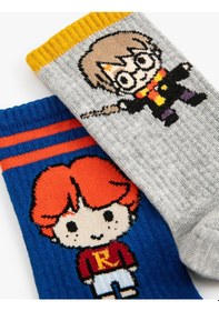 Resim Koton Harry Potter Çorap 2'li Lisanslı Multıcolor 5wkb80048aa Mavi 