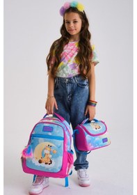 Resim Coral High Kids Mavi Pembe Zürafa Desenli Okul Çanta Seti Set0123479 