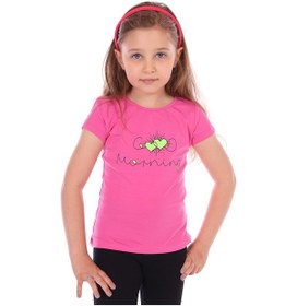 Resim Toontoy Kids Toontoy Kız Bebek Good Morning Baskılı Tişört Açık Pembe 