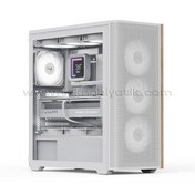Resim Aerocool D501A White 4x12cm A-RGB Fanlı, Ahşap Ön Panel Detaylı, Tempered Cam Yan ve Mesh Ön Panel, USB Type-C, ATX Bilgisayar Kasası (AE-D501A-WH) 