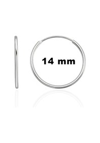 Resim 925 Ayar Gümüş 14 Mm Halka Küpe St254 