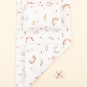 Resim Alt Açma Matı ve Yastık - Kahverengi Gökkuşağı 