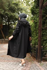 Resim Fermuarlı Trençkot Siyah - 42-44 