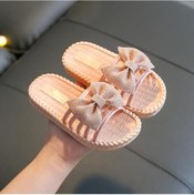 Resim Pembe Twınflames Kız Çocuk Terlik Ev Sevimli Yay Prenses Çocuk Sandalet Yaz Parmak Arası Terlik Pembe 