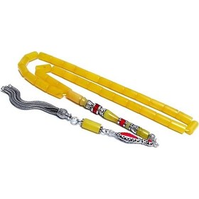 Resim Tesbih Ruyasi Gümüş Nakkaş İmame-Kamçılı Kesme Model Sıkma Kehribar Tesbih 