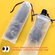 Resim 3/5/12/25 adet Yüksek Kaliteli Şeffaf Dikişsiz Şemsiye Saklama Torbaları, Yağmurluklar, Eşarp ve Eldivenler için Uygun, Büzgülü PE Malzeme 