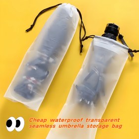 Resim 3/5/12/25 adet Yüksek Kaliteli Şeffaf Dikişsiz Şemsiye Saklama Torbaları, Yağmurluklar, Eşarp ve Eldivenler için Uygun, Büzgülü PE Malzeme 