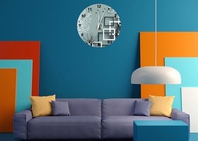 Resim Tİ-PLAY MODERN ÇİZGİ 30X30CM AKRİLİK DEKORATİF MODERN DUVAR SAATİ 