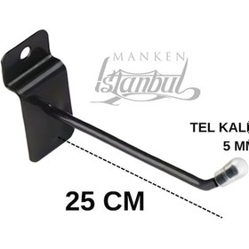 Resim Kanallı Pano Kancası Koruma Kauçuklu Siyah 25 Cm Deluxe Raf Askısı Ekstra Güçlü 65 Adet Siyah 