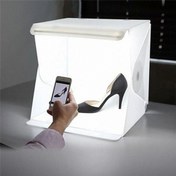 Resim 20 x 20 cm Profesyonel Stüdyo LED Işıklı Çift Sıra Ürün Fotoğraf Çekim Çadırı 